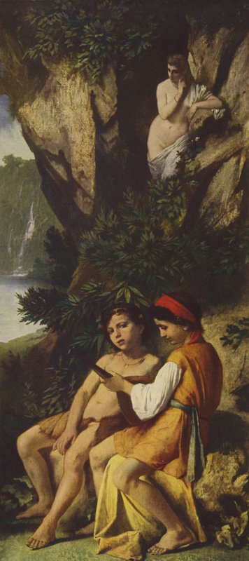 Lapset tekevät musiikkia (öljymaalaus) tekijältä Anselm Feuerbach