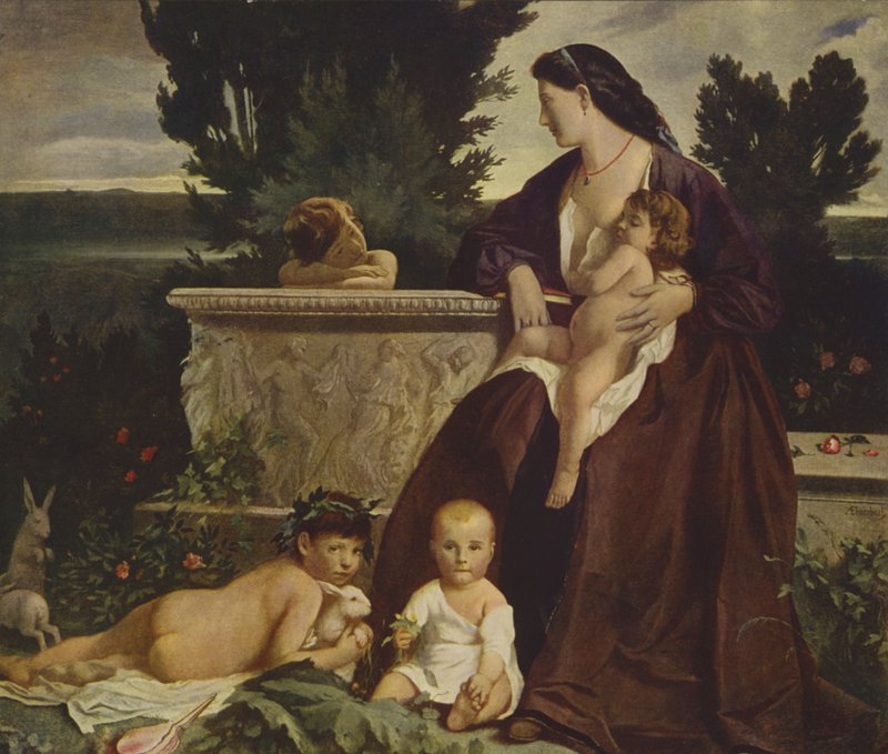 Äidin onni (öljymaalaus) tekijältä Anselm Feuerbach