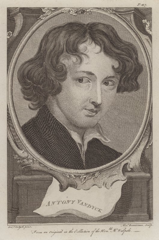 Sir Anthony van Dyck, Englannissa toiminut flaamilainen taiteilija (kaiverrus). tekijältä Anthony van (after) Dyck