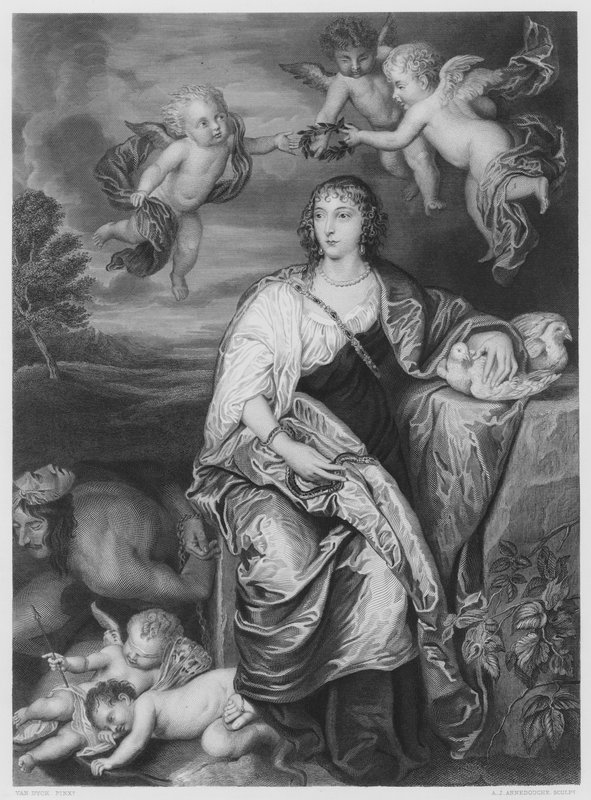 The Lady Digby, de la imatge de la Royal Collection (gravat) finlandès tekijältä Anthony van (after) Dyck