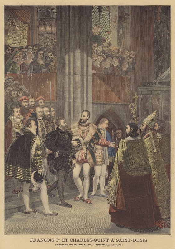 Franciscus I ja Kaarle V Saint-Denisissä tekijältä Antoine Jean Gros