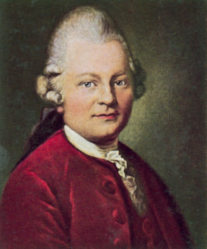 Gotthold Ephraim Lessing, saksalainen draamakirjailija ja filosofi (väriliitoskuva). tekijältä Anton Graff