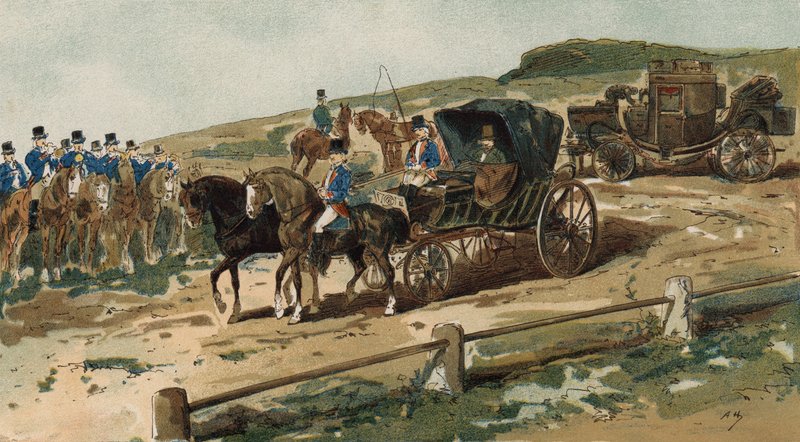Postilions, vaunu- ja postivaunu, Alankomaat, 1800-luku tekijältä Armand Jean Heins