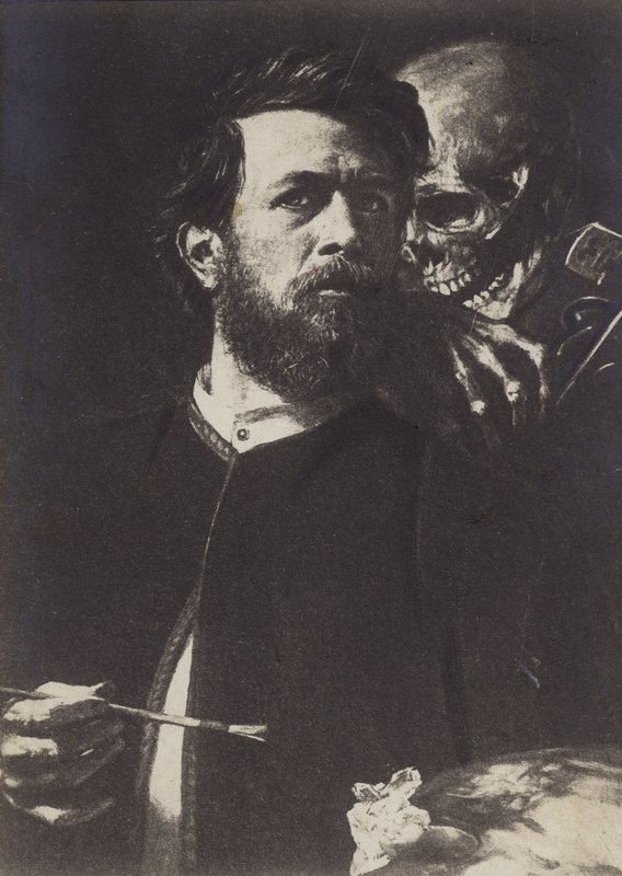 Omakuva, jossa Kuolema soittaa viulua, 1872 tekijältä Arnold Böcklin
