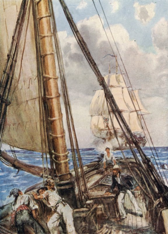 Slaver La Jeune Estellen vangitseminen brittifregatin toimesta tekijältä Arthur David McCormick