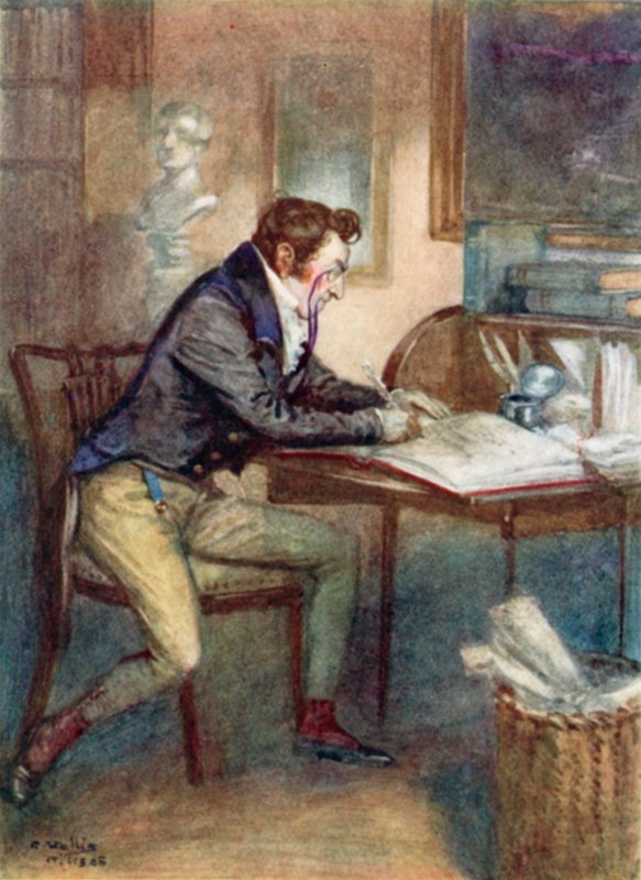 Kuvitus Jane Austenin teokseen Persuasion (Vakuutus) tekijältä Arthur Wallis Mills