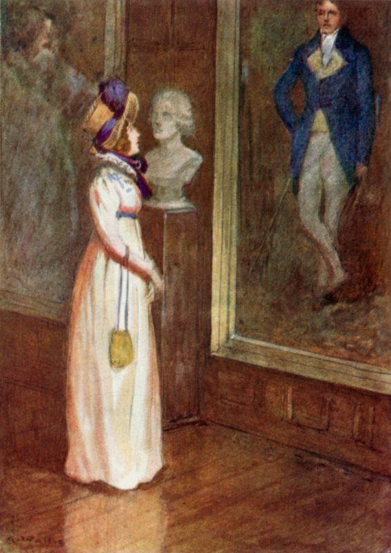 Kuvitus Jane Austenin teokseen "Ylpeys ja ennakkoluulo". tekijältä Arthur Wallis Mills
