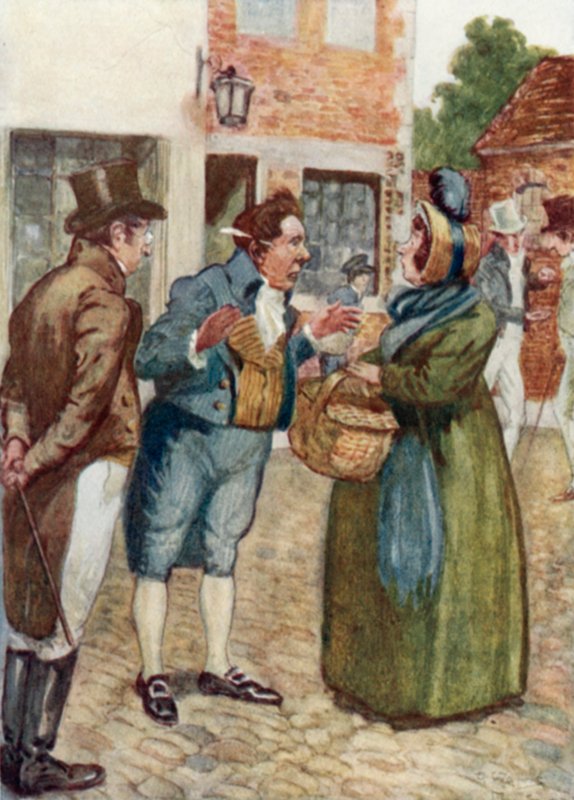 Kuvitus Jane Austenin teokseen "Ylpeys ja ennakkoluulo". tekijältä Arthur Wallis Mills