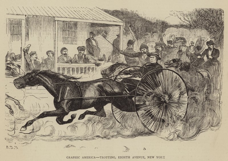 Graphic America, Trotting, Eighth Avenue, New York tekijältä Arthur Boyd Houghton