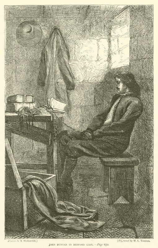 John Bunyan Bedfordin vankilassa tekijältä Arthur Boyd Houghton