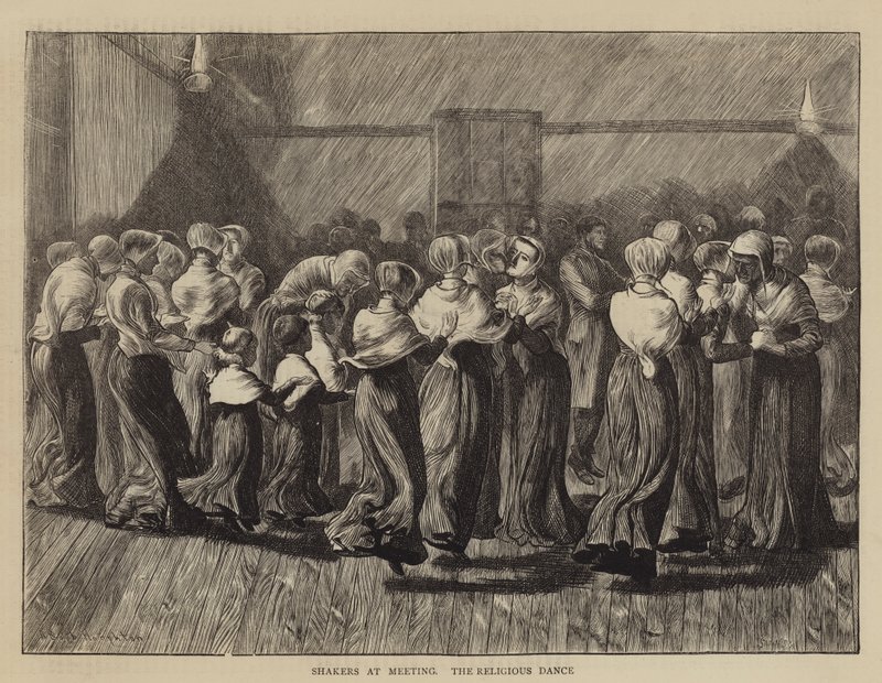 Shakers at Meeting, uskonnollinen tanssi tekijältä Arthur Boyd Houghton