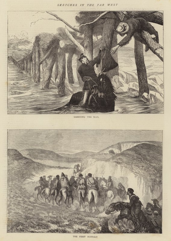 Luonnoksia Far Westissä tekijältä Arthur Boyd Houghton