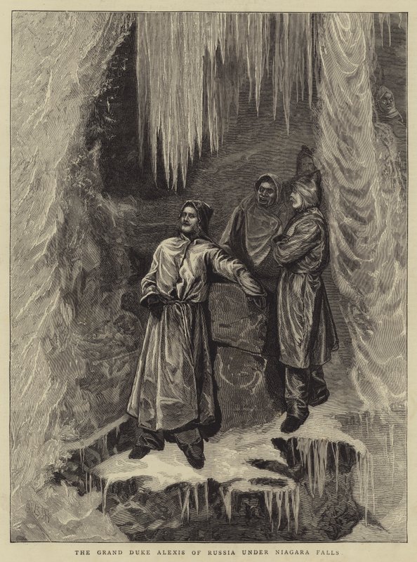 Venäjän suurherttua Alexis Niagaran putousten alla tekijältä Arthur Boyd Houghton