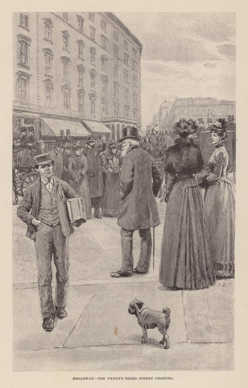 Broadway, The Twenty-Third Streetin risteys (kaiverrus) (kaiverrus) tekijältä Arthur Burdett Frost