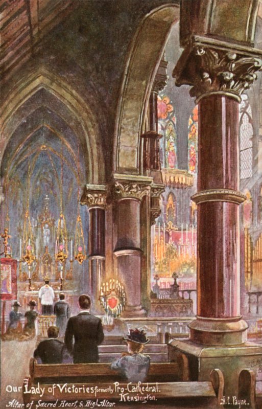 Our Lady of Victories, Kensington, Lontoo (väri litho) tekijältä Arthur Charles (after) Payne