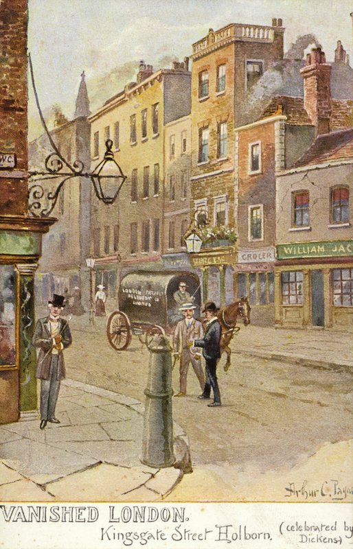 Kadonnut Lontoo - Kingsgate Street, Holborn (juhlii Dickens) tekijältä Arthur Charles Payne