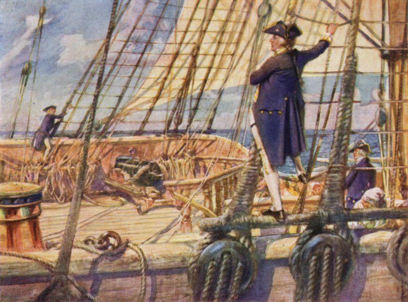 Kapteeni Nelson haastaa Midshipmanin kilpailemaan maston päähän tekijältä Arthur David McCormick