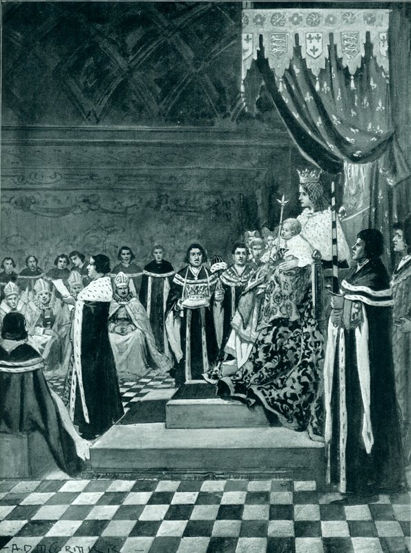 Henrik VI avaa parlamentin äitinsä kanssa tekijältä Arthur David McCormick