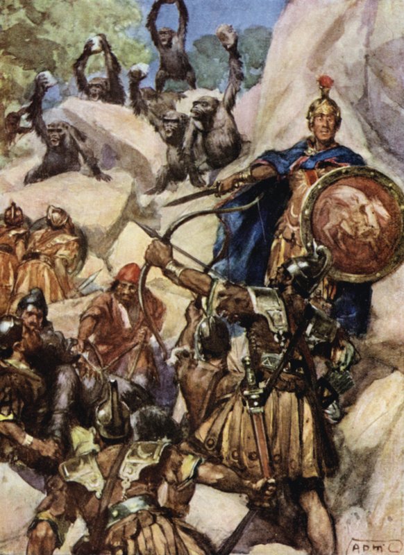 Karthagolaiset hyökkäävät gorilloja vastaan tekijältä Arthur David McCormick