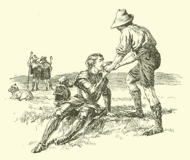 Sir Calidore, kohteliaisuuden ritari, The Quest Of The Blatant Beast (kaiverrus) tekijältä Arthur George Walker