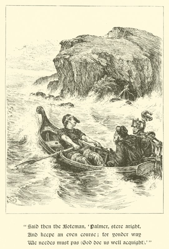 Sir Guyon, The Rock Of Reproach (kaiverrus) tekijältä Arthur George Walker