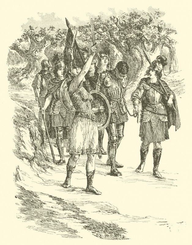 Sir Artegallin, Amazonien kuningattaren seikkailut (kaiverrus) tekijältä Arthur George Walker