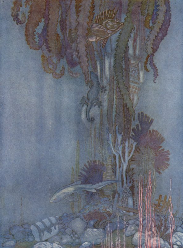 Mietin mitä kipua oli hukkua (väri litho) tekijältä Arthur George Watts