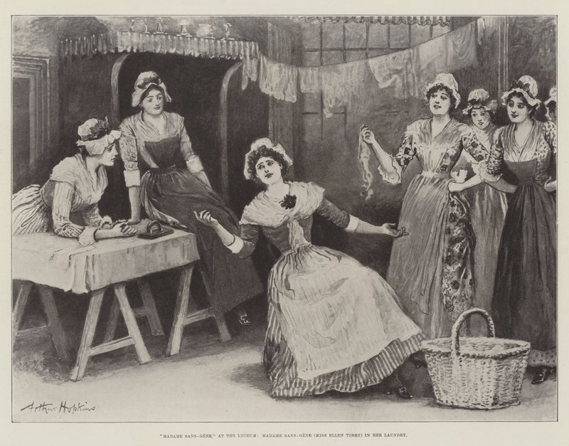 Madame Sans-Gene, Lyseumissa, Madame Sans-Gene (neiti Ellen Terry) pesulassa tekijältä Arthur Hopkins