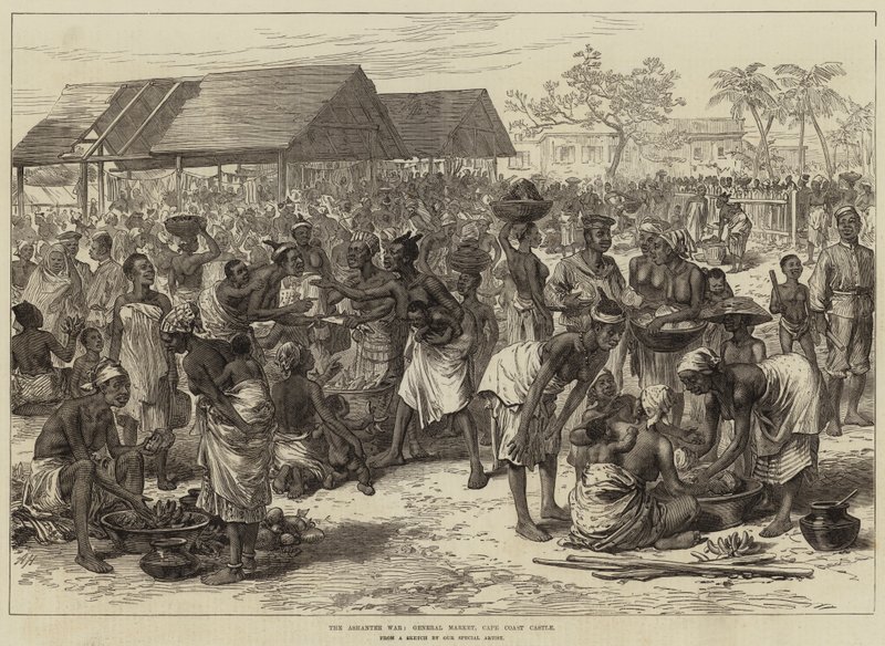 Ashanteen sota, General Market, Cape Coastin linna tekijältä Arthur Hopkins