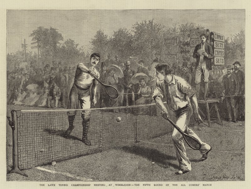 Lawn Tennis Championship Meeting Wimbledonissa, kaikkien tulokkaiden ottelun viides kierros tekijältä Arthur Hopkins