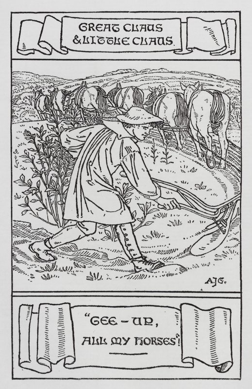 Hans Christian Andersen: Suuri Claus ja pieni Claus (litho) tekijältä Arthur Joseph Gaskin