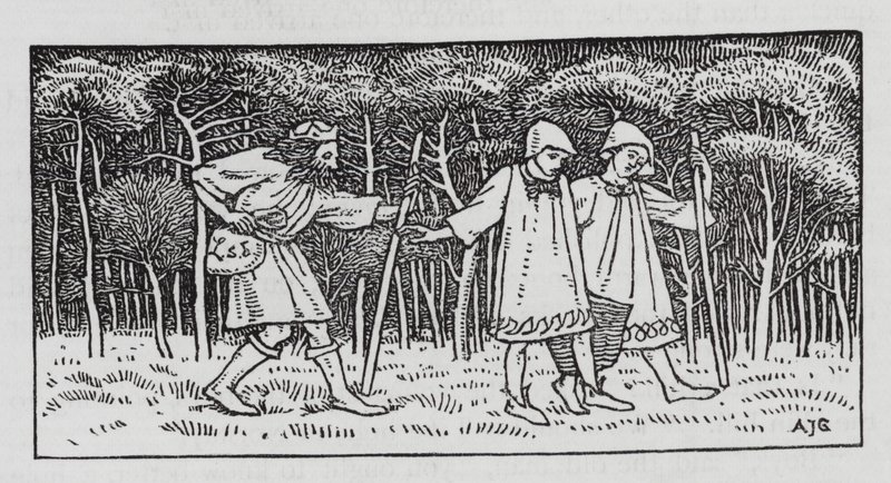 Hans Christian Andersen: Haltioiden kukkula (litho) tekijältä Arthur Joseph Gaskin