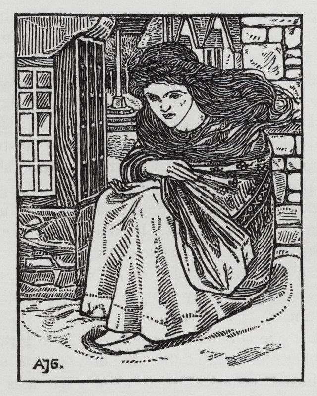 Hans Christian Andersen: Pieni tulitikkutyttö (litho) tekijältä Arthur Joseph Gaskin