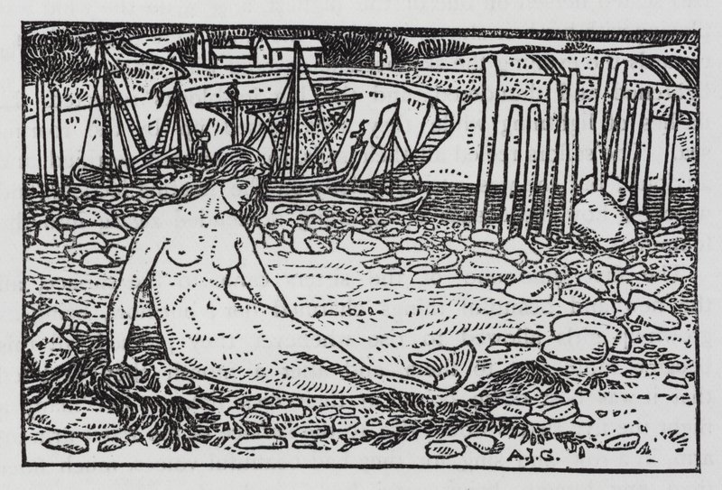 Hans Christian Andersen: Pieni merenneito (litho) tekijältä Arthur Joseph Gaskin