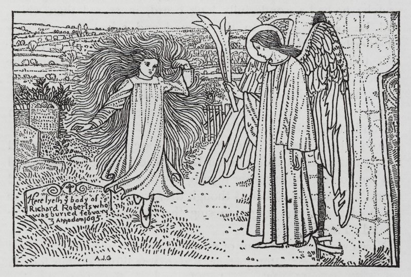 Hans Christian Andersen: Punaiset kengät (litho) tekijältä Arthur Joseph Gaskin