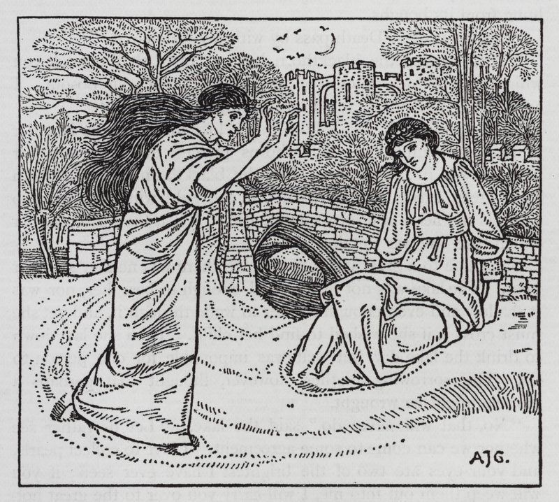 Hans Christian Andersen: Erään äidin tarina (litho) tekijältä Arthur Joseph Gaskin