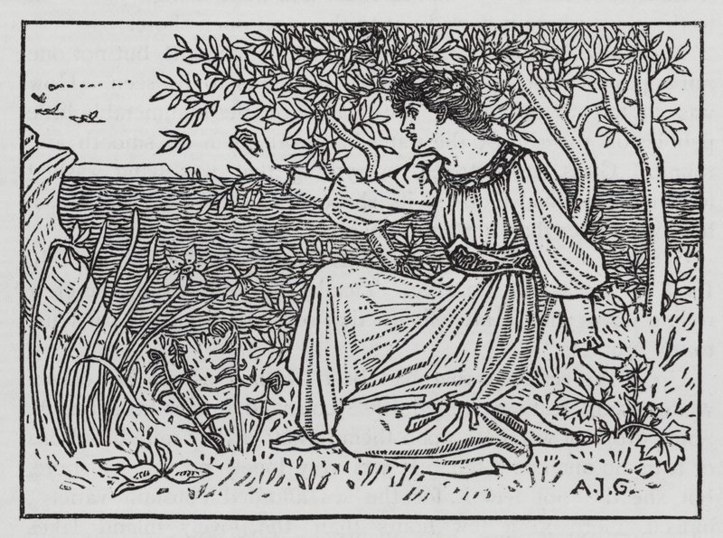 Hans Christian Andersen: Villit joutsenet (litho) tekijältä Arthur Joseph Gaskin
