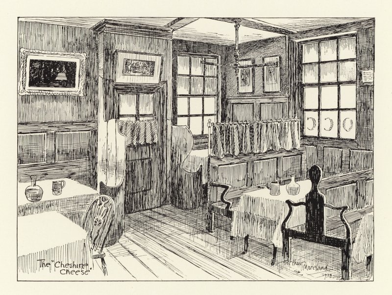 Ye Olde Cheshiren juusto (litografia) tekijältä Arthur Moreland