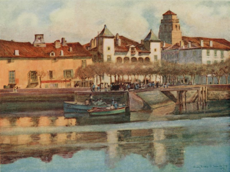 Baskimaa: Lohobiague, St Jean de Luz (väri litho) tekijältä Arthur Romilly Fedden