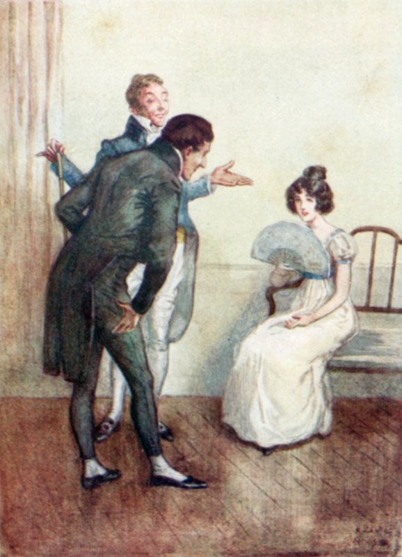 Jane Austenin kuvitus Northanger Abbeysta tekijältä Arthur Wallis Mills