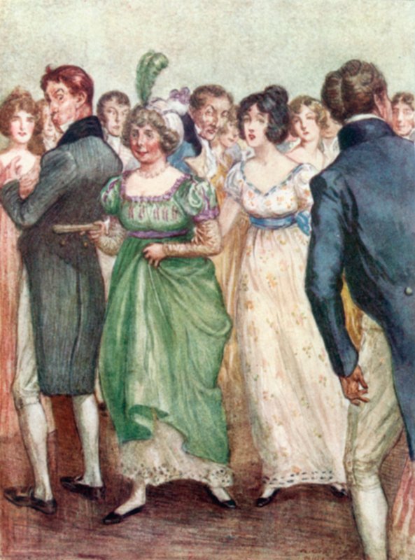 Jane Austenin kuvitus Northanger Abbeysta tekijältä Arthur Wallis Mills
