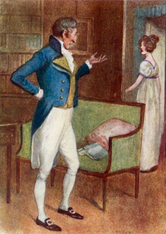 Jane Austenin kuvitus Ylpeydelle ja ennakkoluulolle tekijältä Arthur Wallis Mills