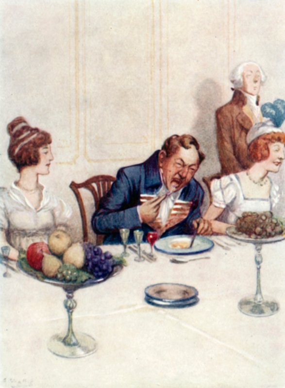 Jane Austenin kuvitus Ylpeydelle ja ennakkoluulolle tekijältä Arthur Wallis Mills