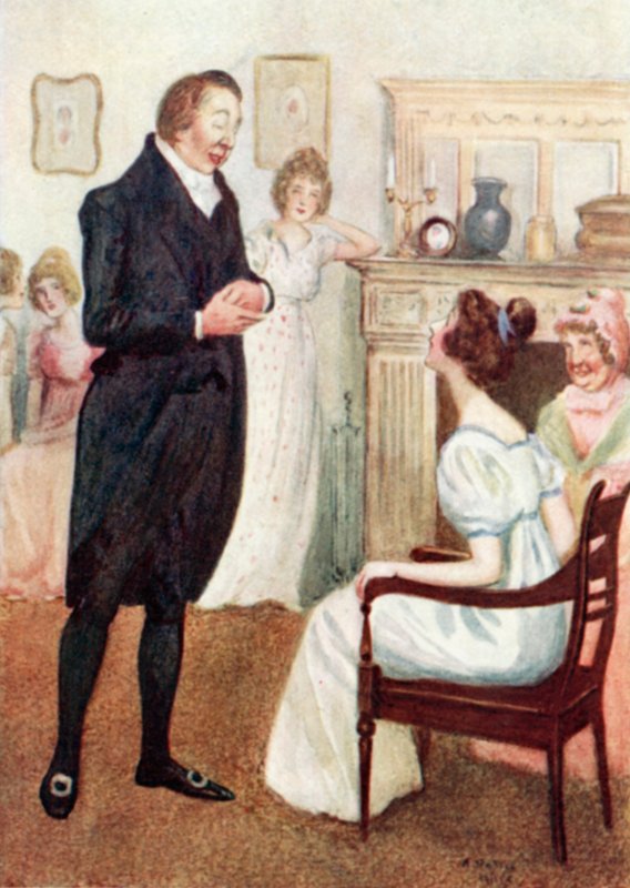 Jane Austenin kuvitus Ylpeydelle ja ennakkoluulolle tekijältä Arthur Wallis Mills