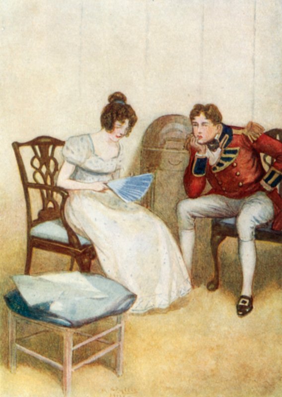 Jane Austenin kuvitus Ylpeydelle ja ennakkoluulolle tekijältä Arthur Wallis Mills
