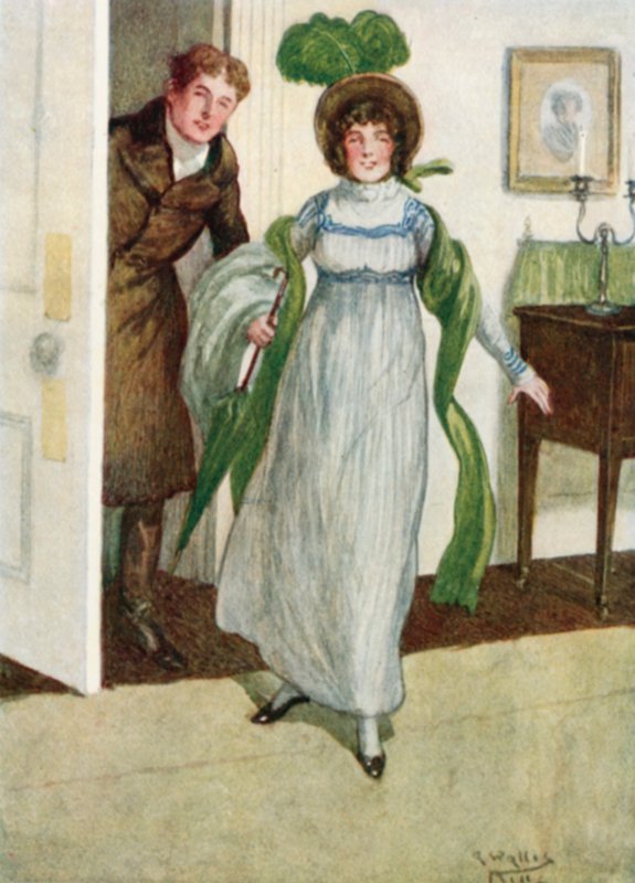 Jane Austenin kuvitus Ylpeydelle ja ennakkoluulolle tekijältä Arthur Wallis Mills