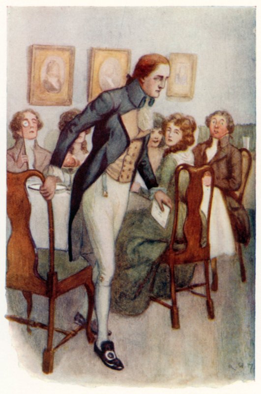 Jane Austenin kuvitus Ylpeydelle ja ennakkoluulolle tekijältä Arthur Wallis Mills