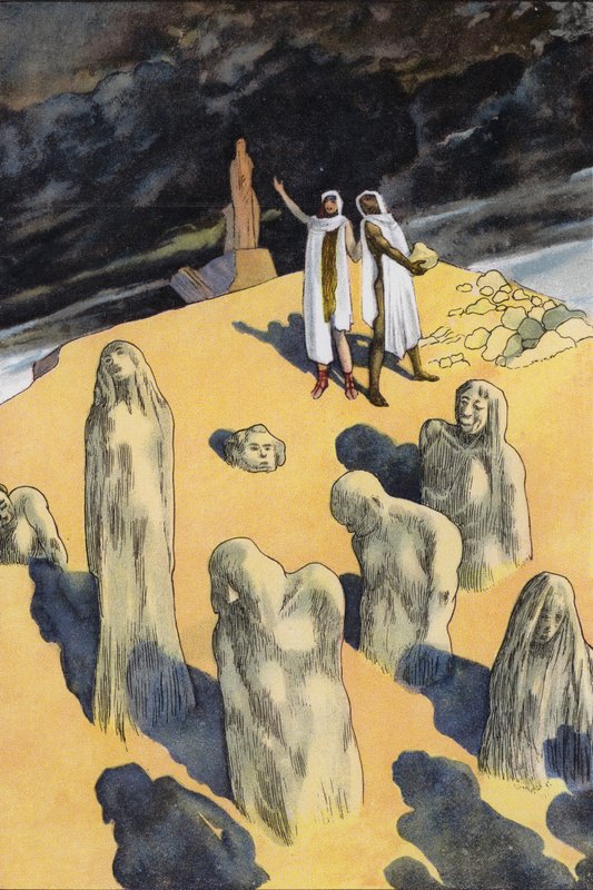 Prometheus luo ihmisen savesta (väri litho) tekijältä Artus Scheiner