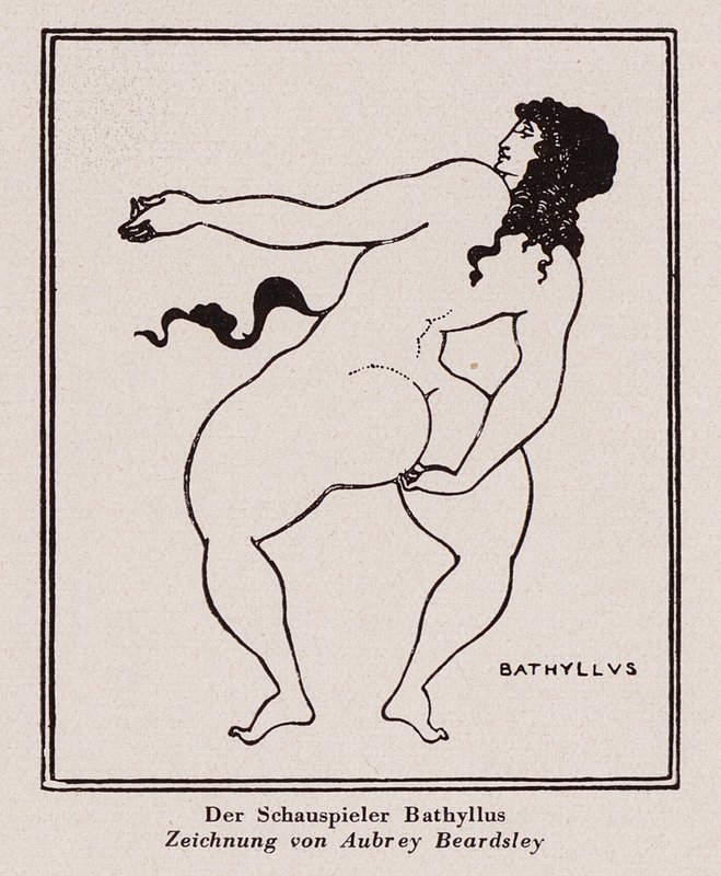 Bathyllus, roomalainen tanssija ja pantomimus-soittaja (kynä ja muste) tekijältä Aubrey (after) Beardsley