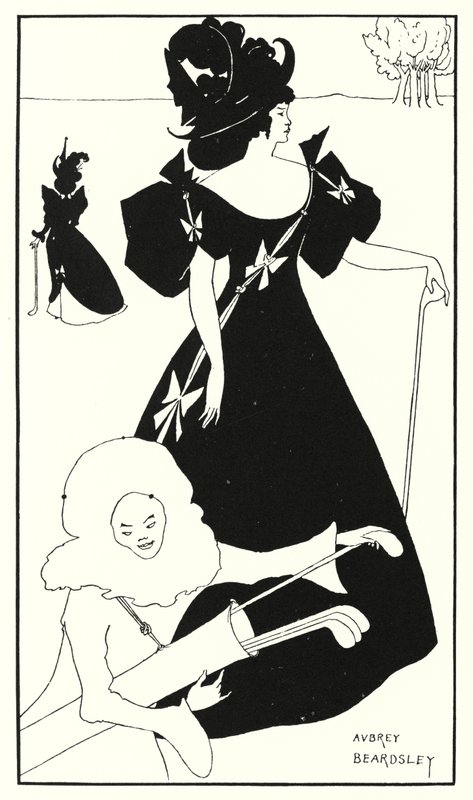 Suunnittelu golfkorttiin (kaiverrus) tekijältä Aubrey (after) Beardsley
